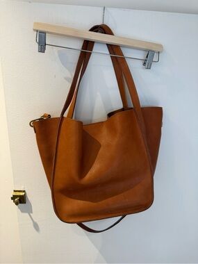 Madewell Leather Tote Shoulder Bag in Brown